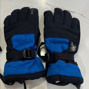 Spyder Kids' Blue and Black Gloves